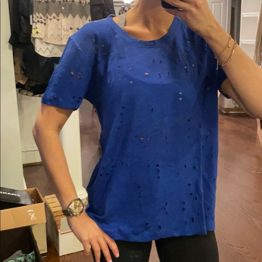 Clay Holey Tee in Denim Blue